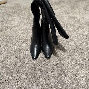vince camuto black leather knee boots 7.5